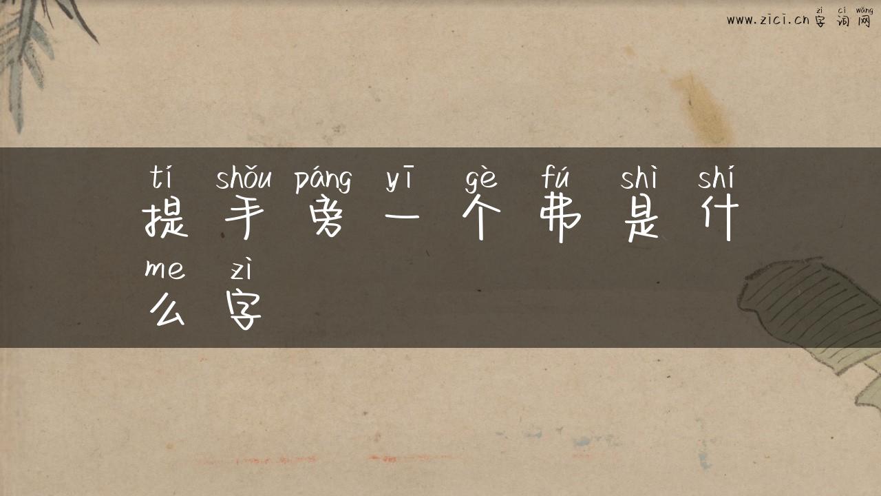 提手旁一个弗是什么字