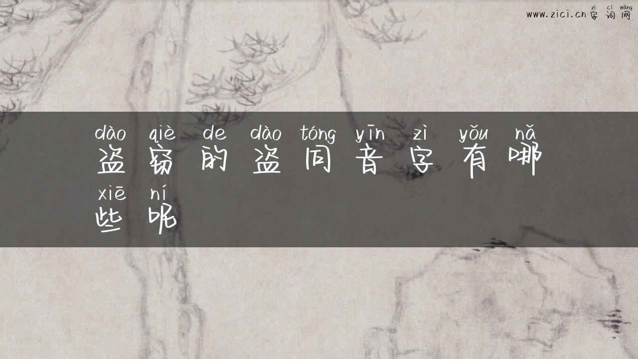 盗窃的盗同音字有哪些呢