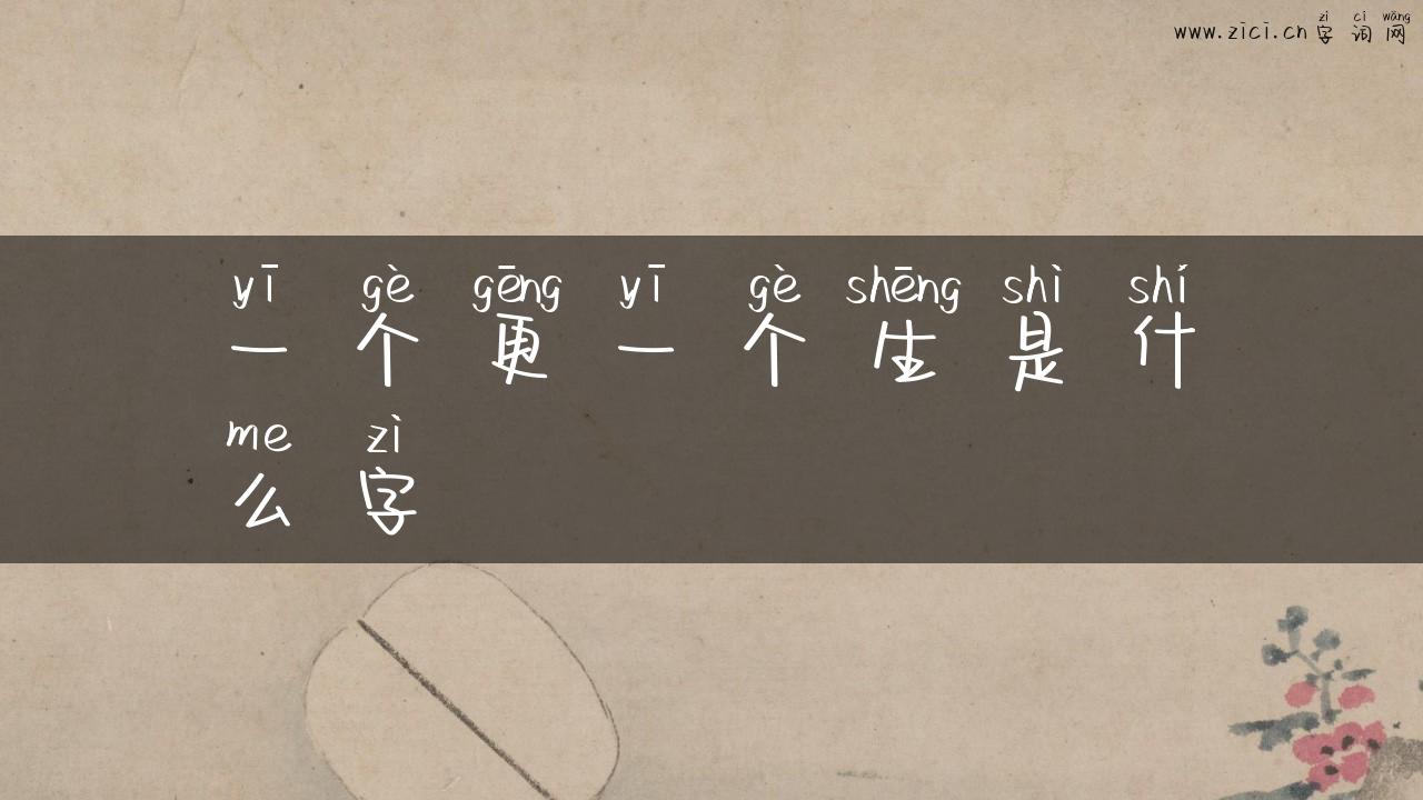 一个更一个生是什么字