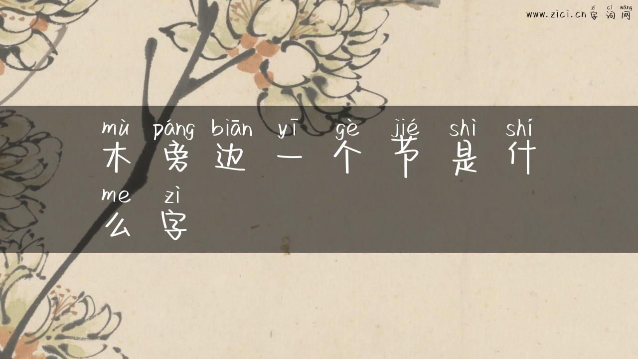 木旁边一个节是什么字