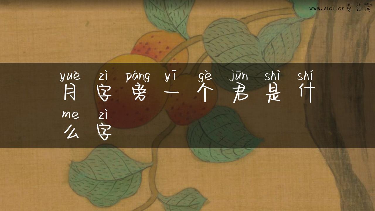 月字旁一个君是什么字
