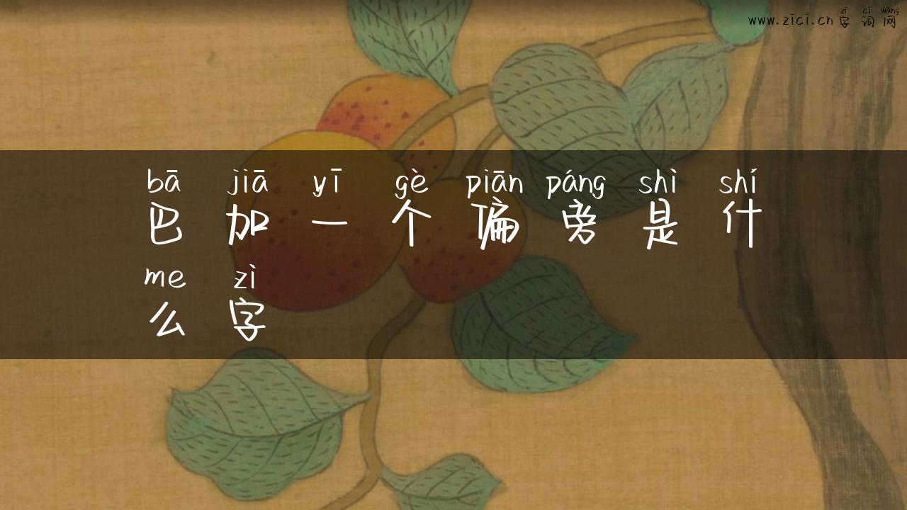 巴加一个偏旁是什么字