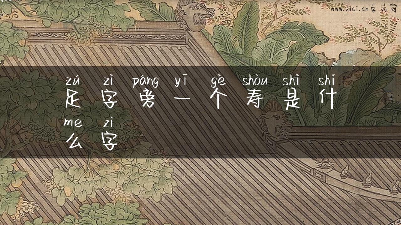 足字旁一个寿是什么字