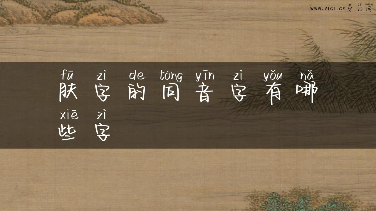 肤字的同音字有哪些字