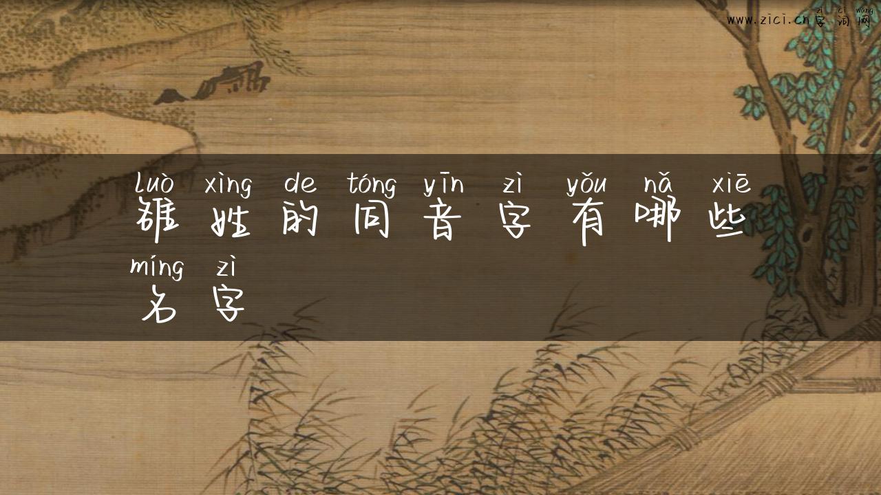 雒姓的同音字有哪些名字