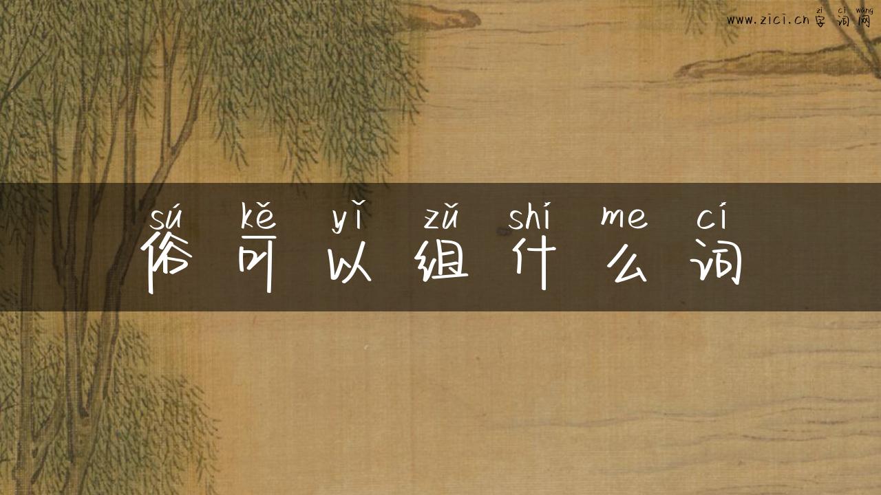 俗可以组什么词