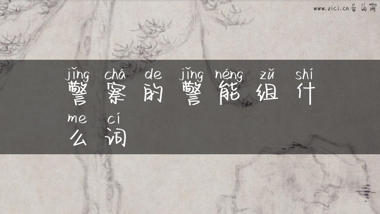 警察的警能组什么词