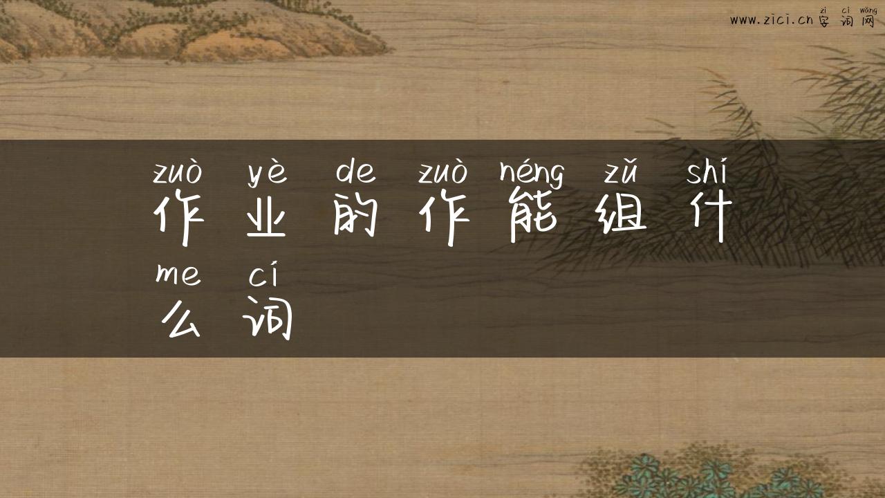 作业的作能组什么词