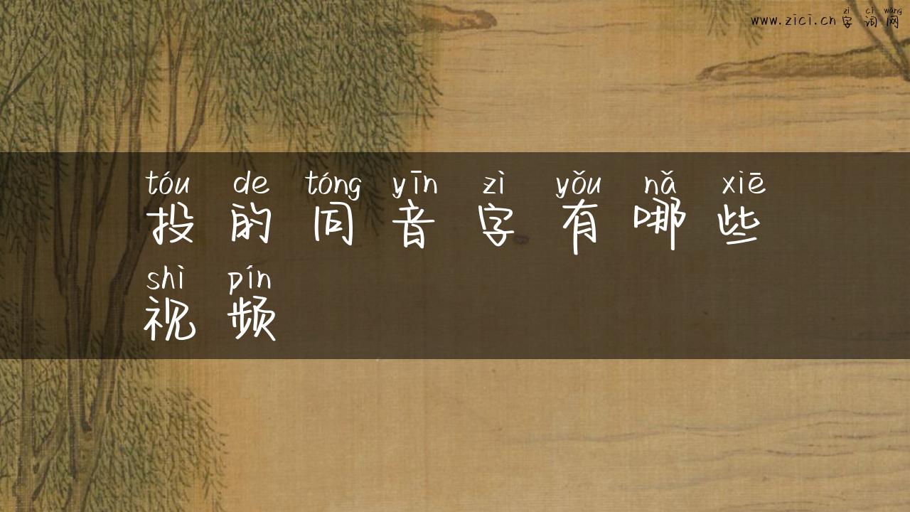 投的同音字有哪些视频
