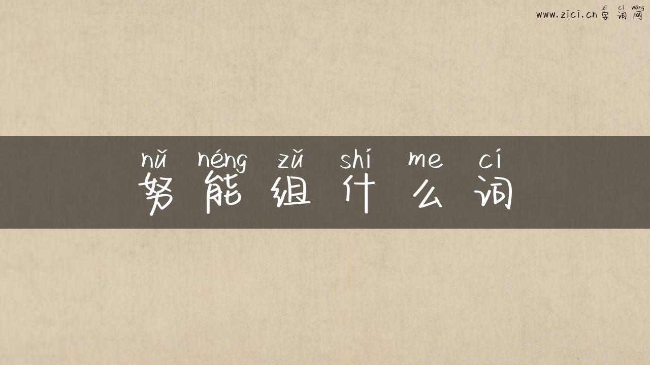 努能组什么词