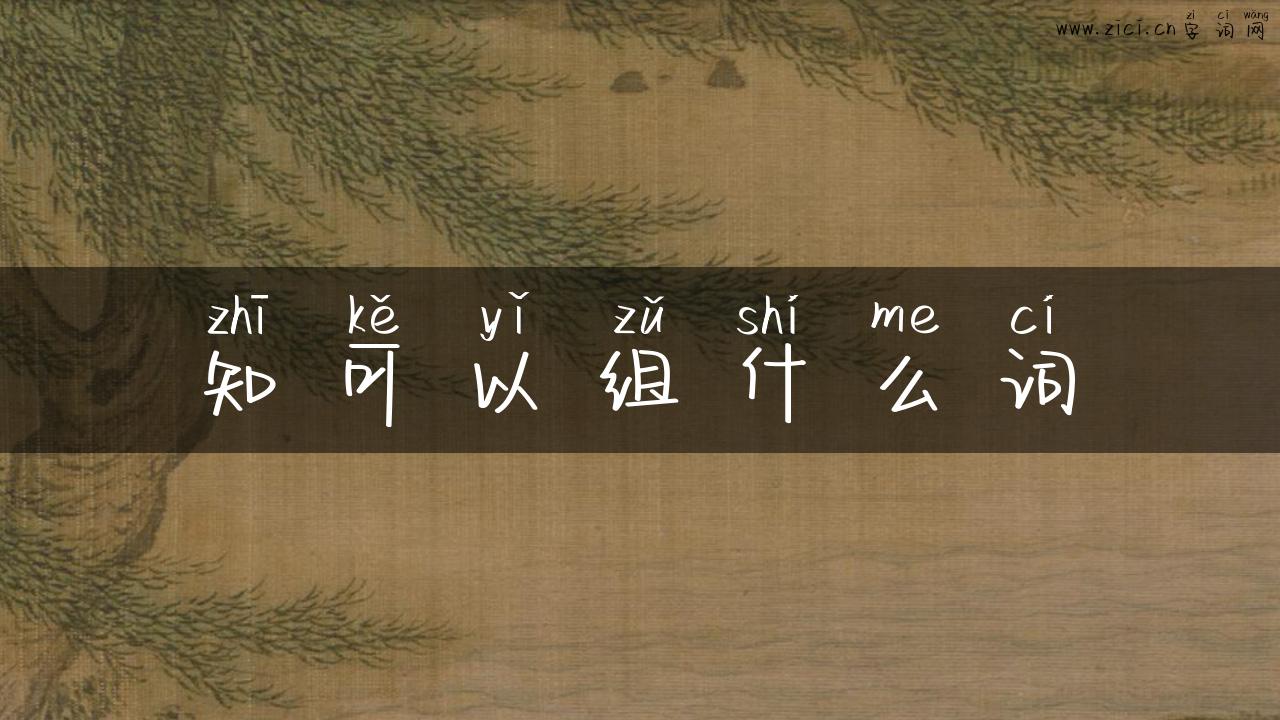 知可以组什么词