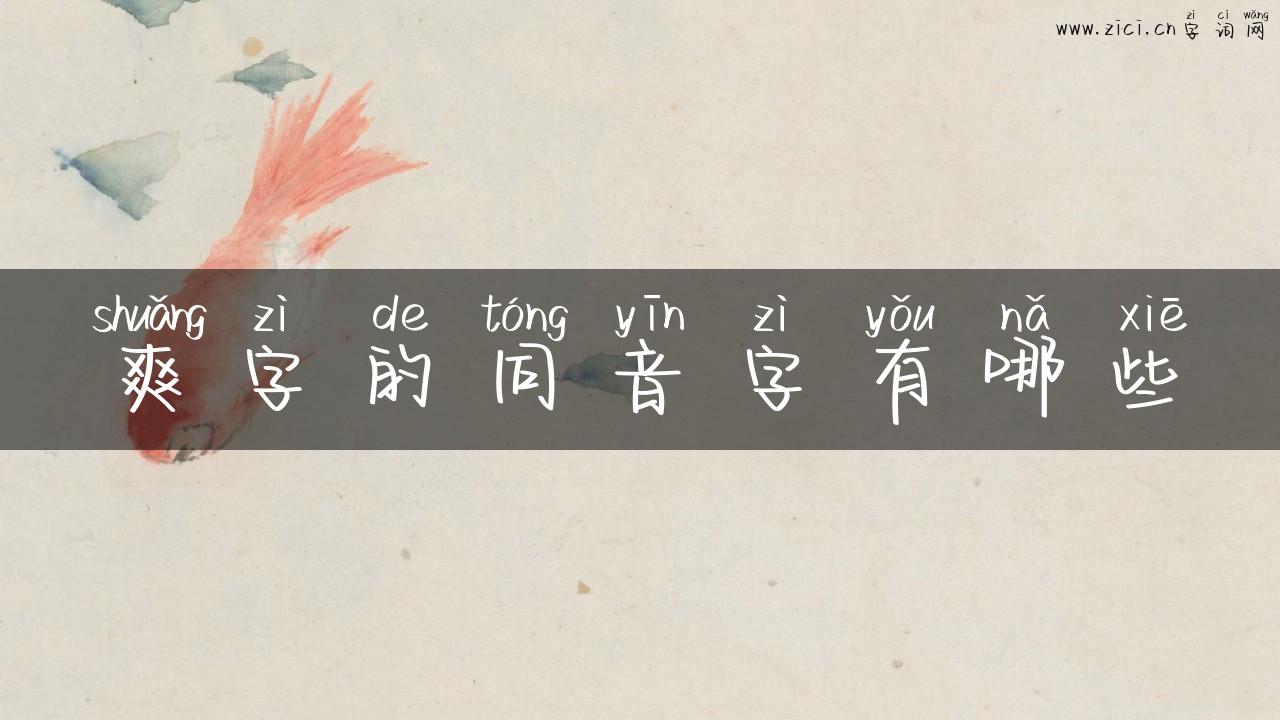 爽字的同音字有哪些