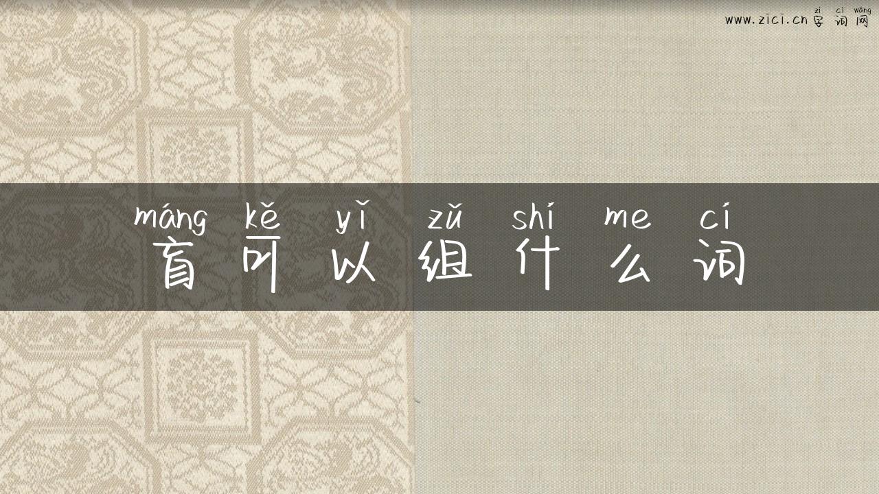 盲可以组什么词