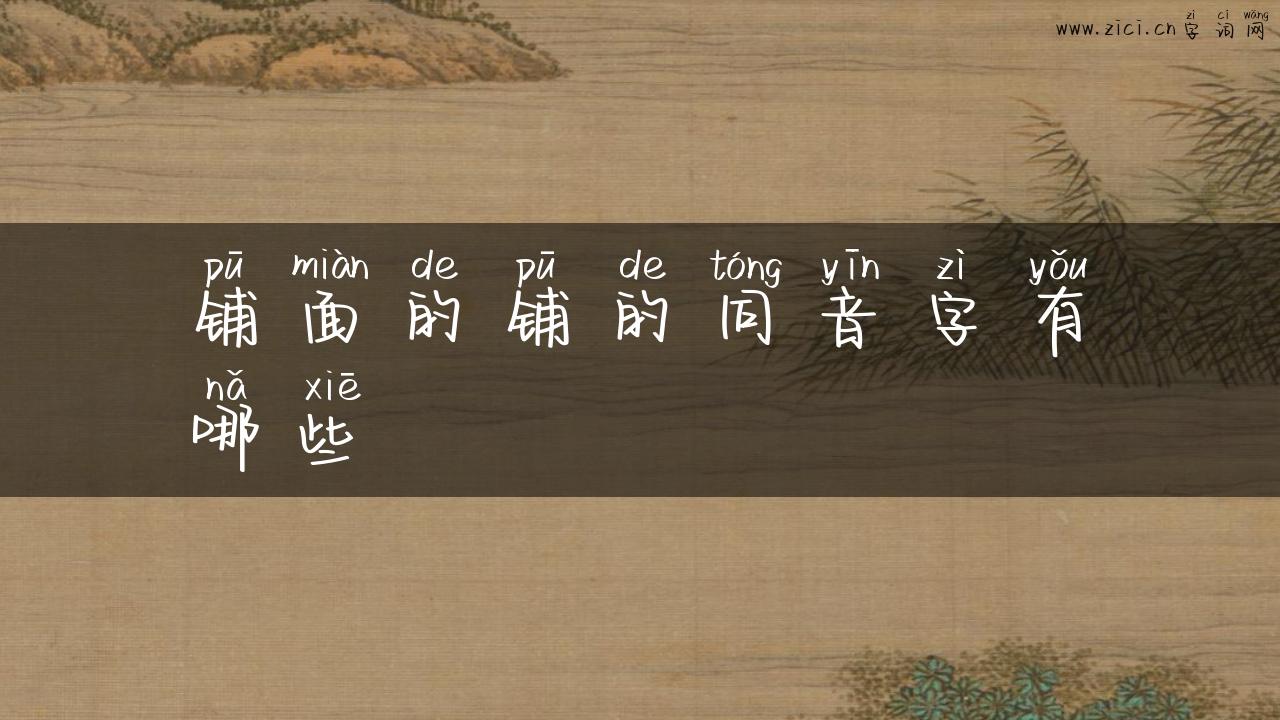铺面的铺的同音字有哪些