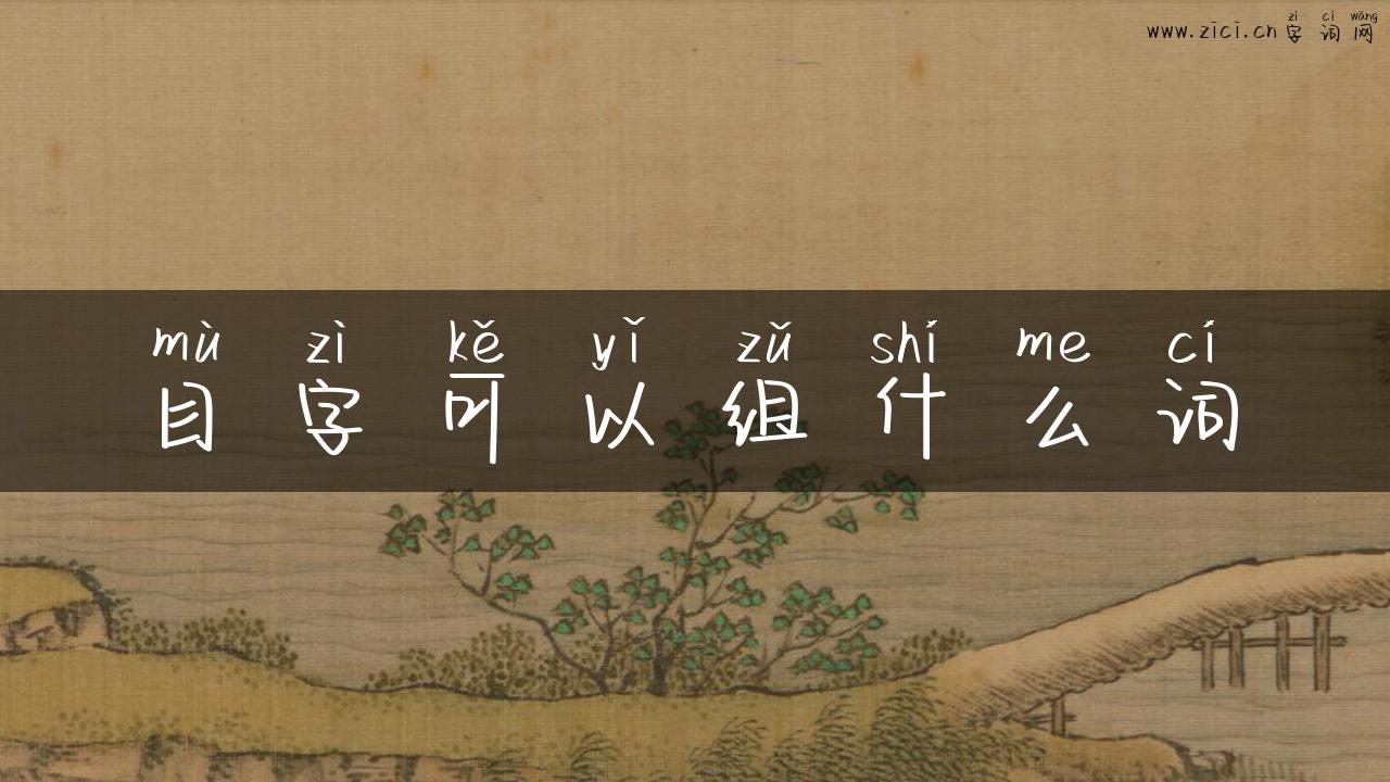 目字可以组什么词