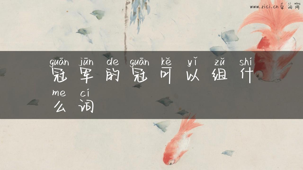 冠军的冠可以组什么词