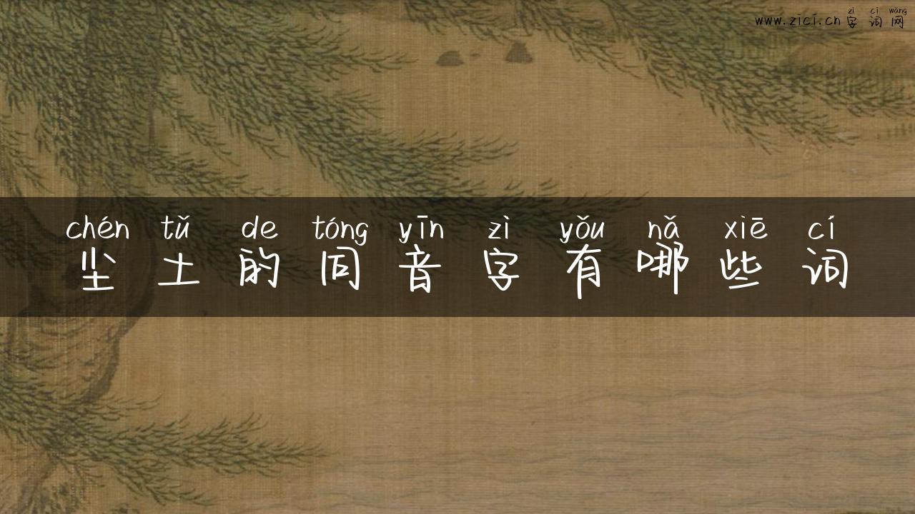 尘土的同音字有哪些词