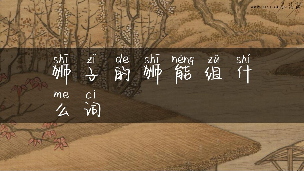 狮子的狮能组什么词
