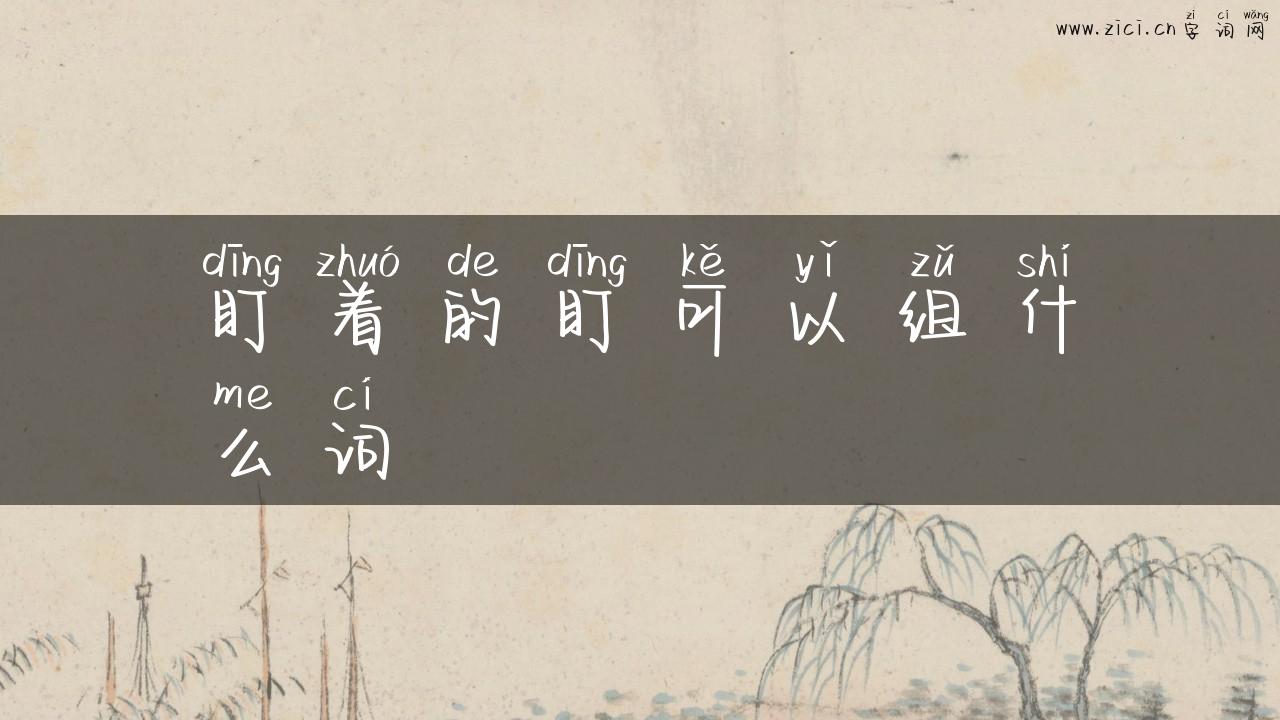 盯着的盯可以组什么词