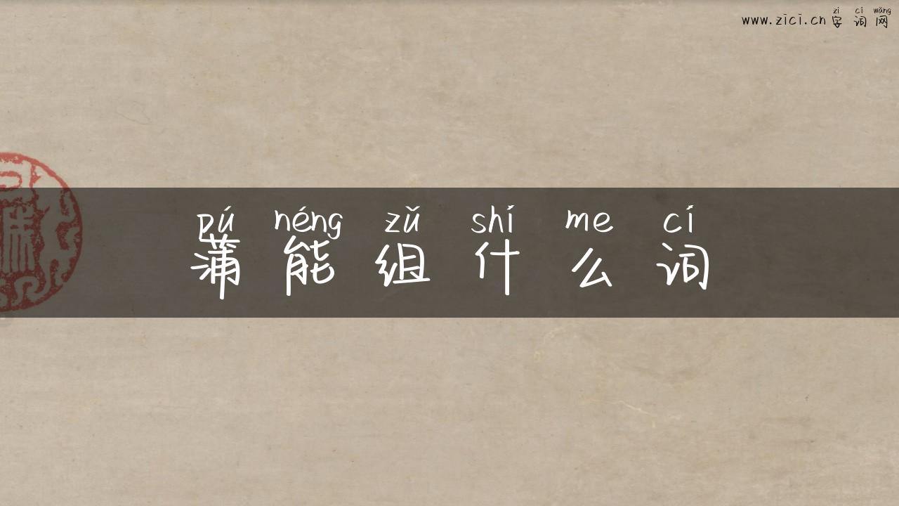 蒲能组什么词