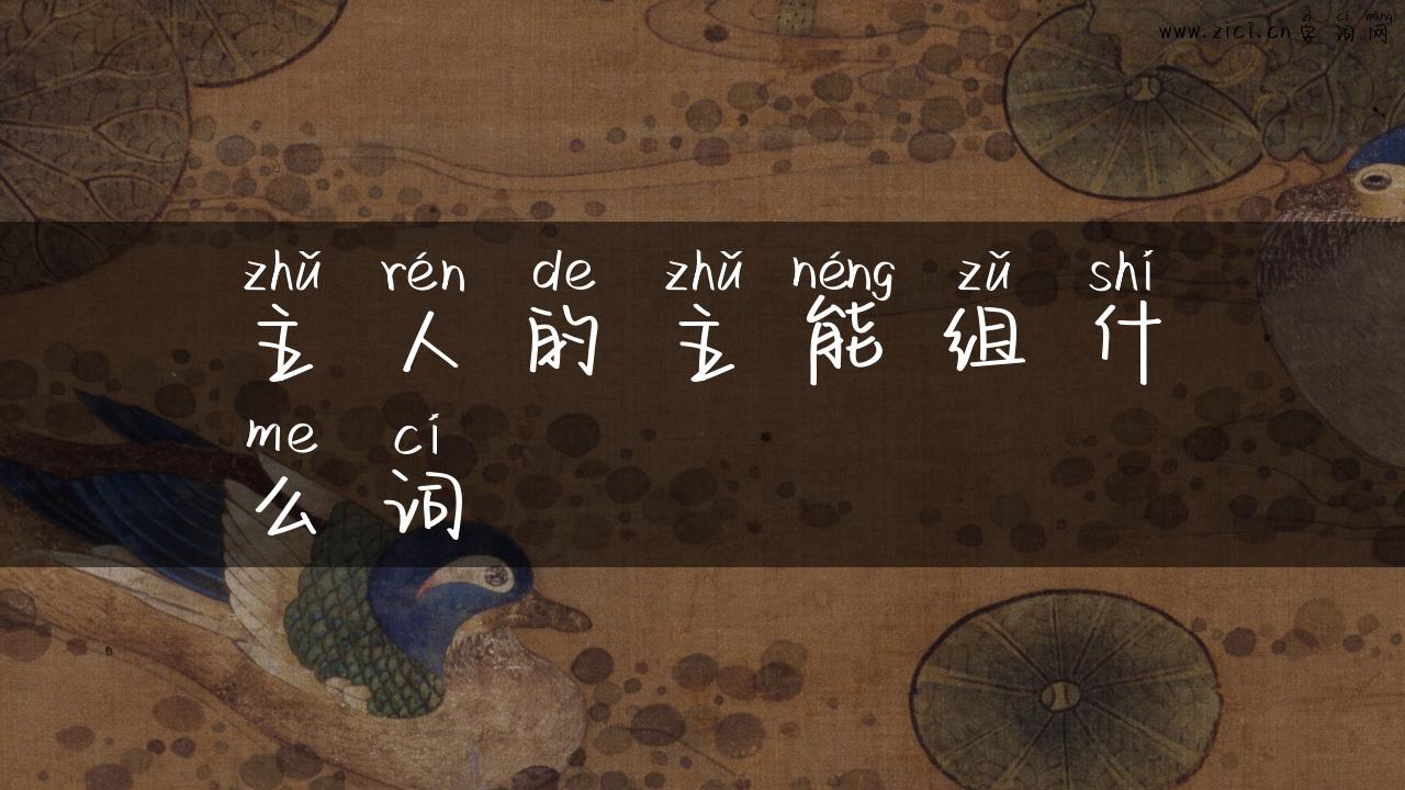 主人的主能组什么词