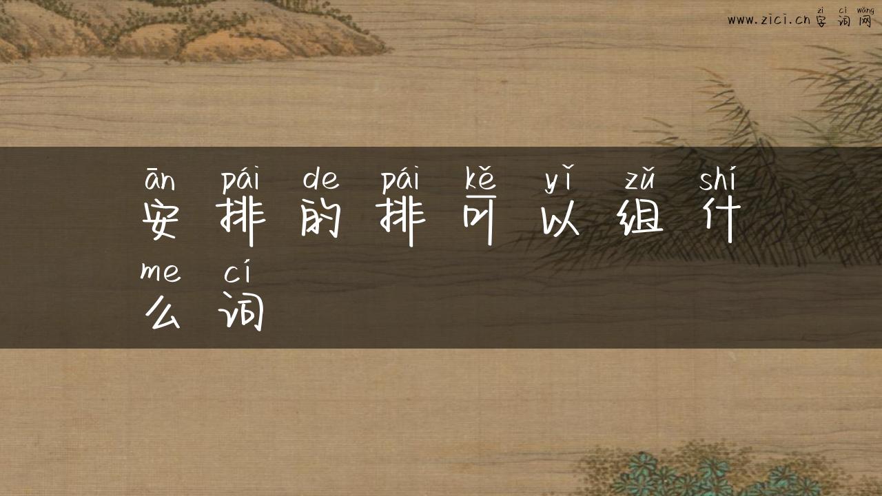 安排的排可以组什么词