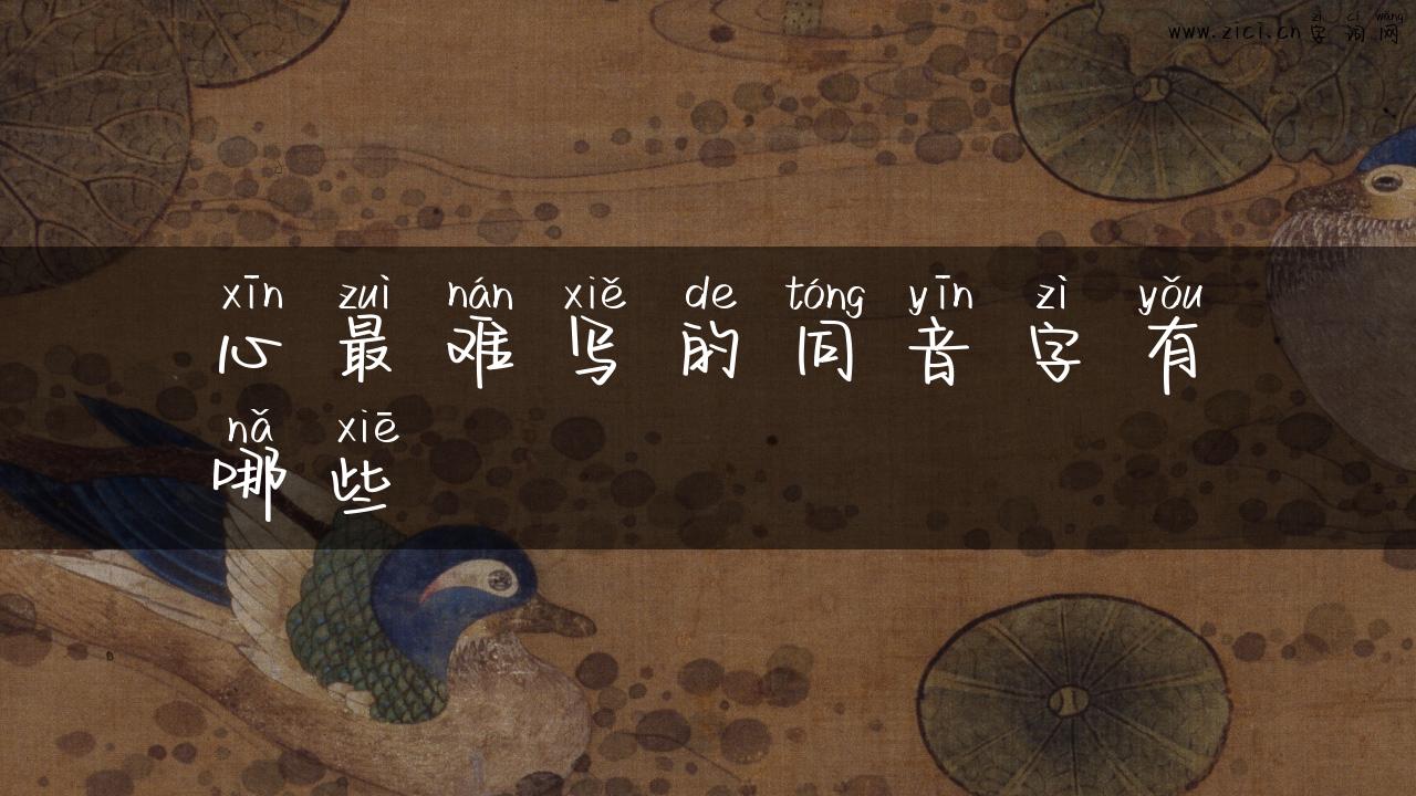 心最难写的同音字有哪些