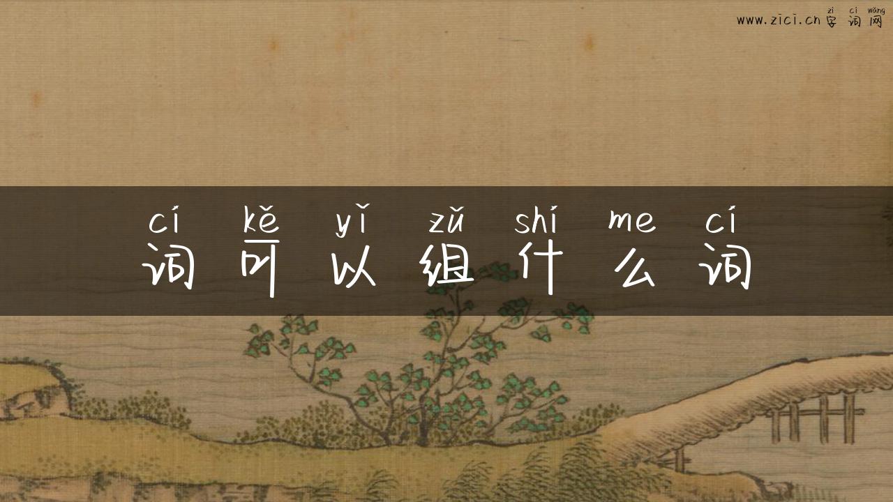 词可以组什么词