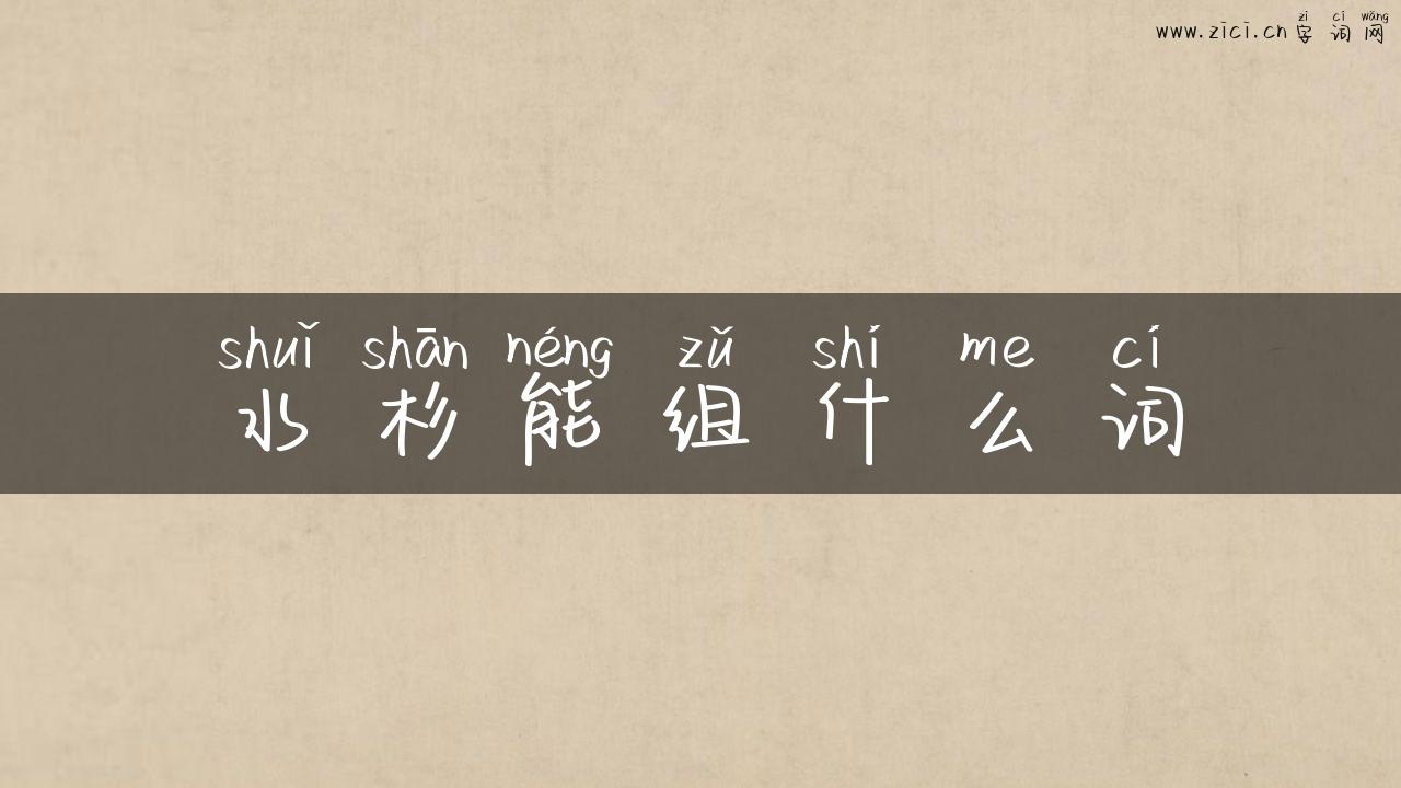 水杉能组什么词