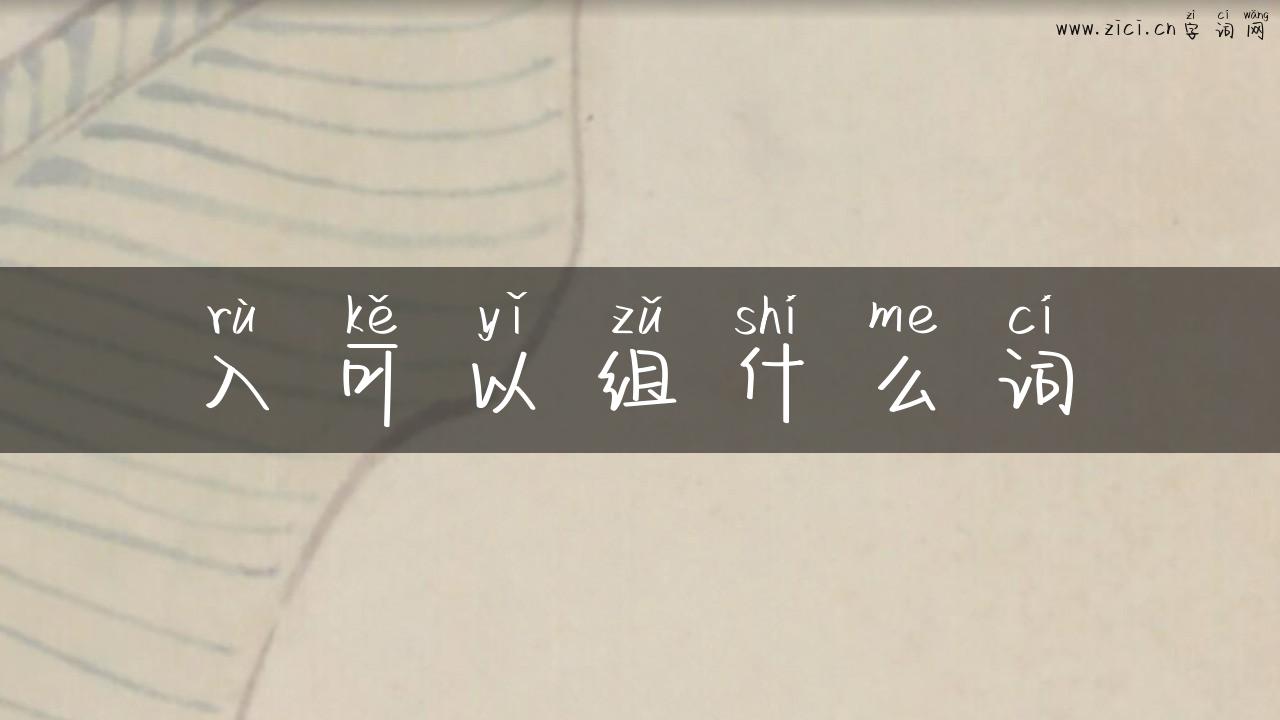 入可以组什么词