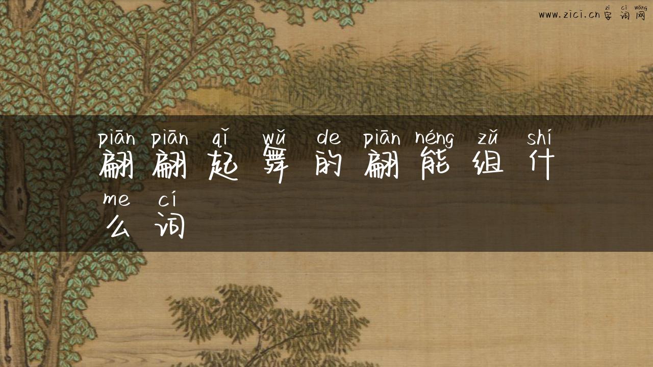 翩翩起舞的翩能组什么词