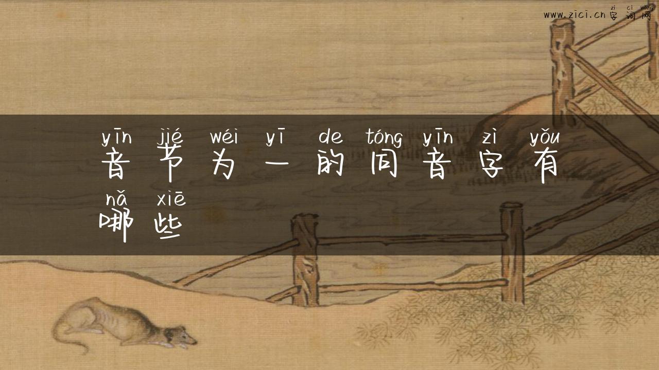 音节为一的同音字有哪些