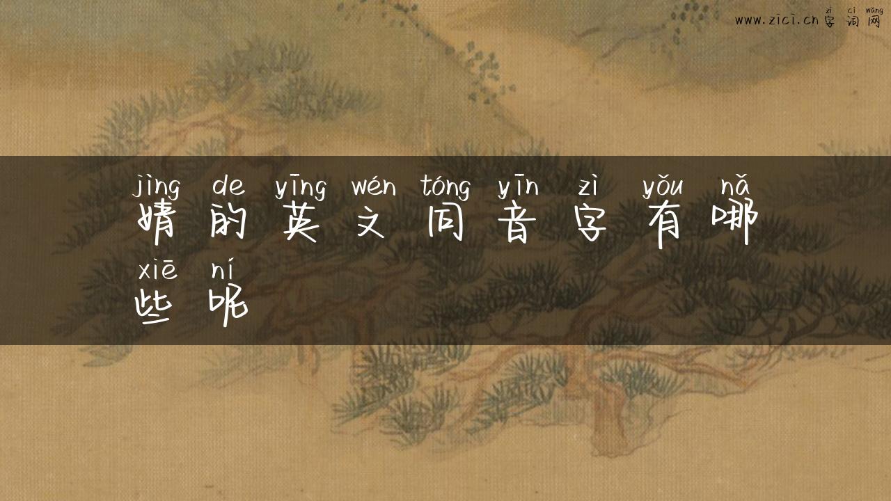 婧的英文同音字有哪些呢