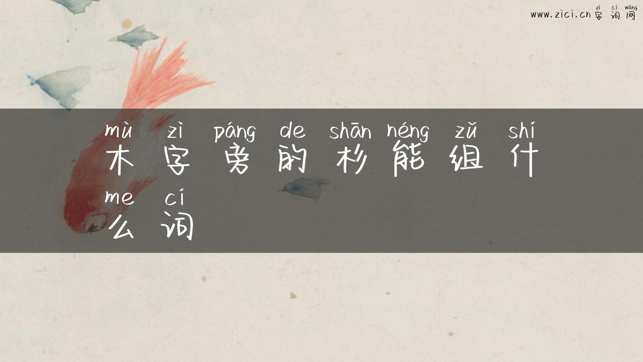 木字旁的杉能组什么词