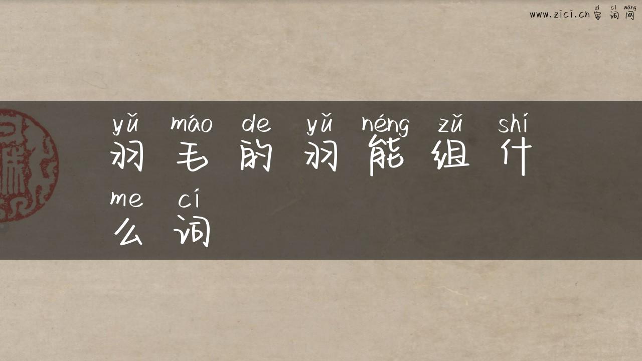 羽毛的羽能组什么词