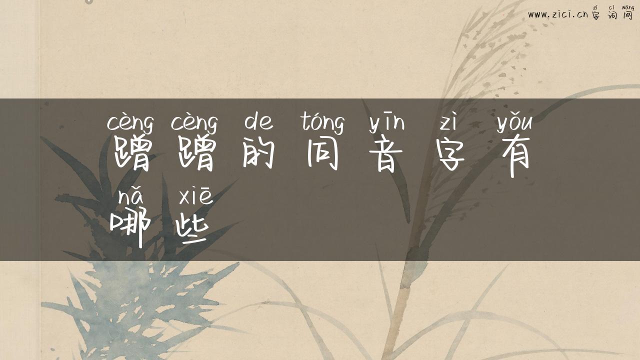 蹭蹭的同音字有哪些