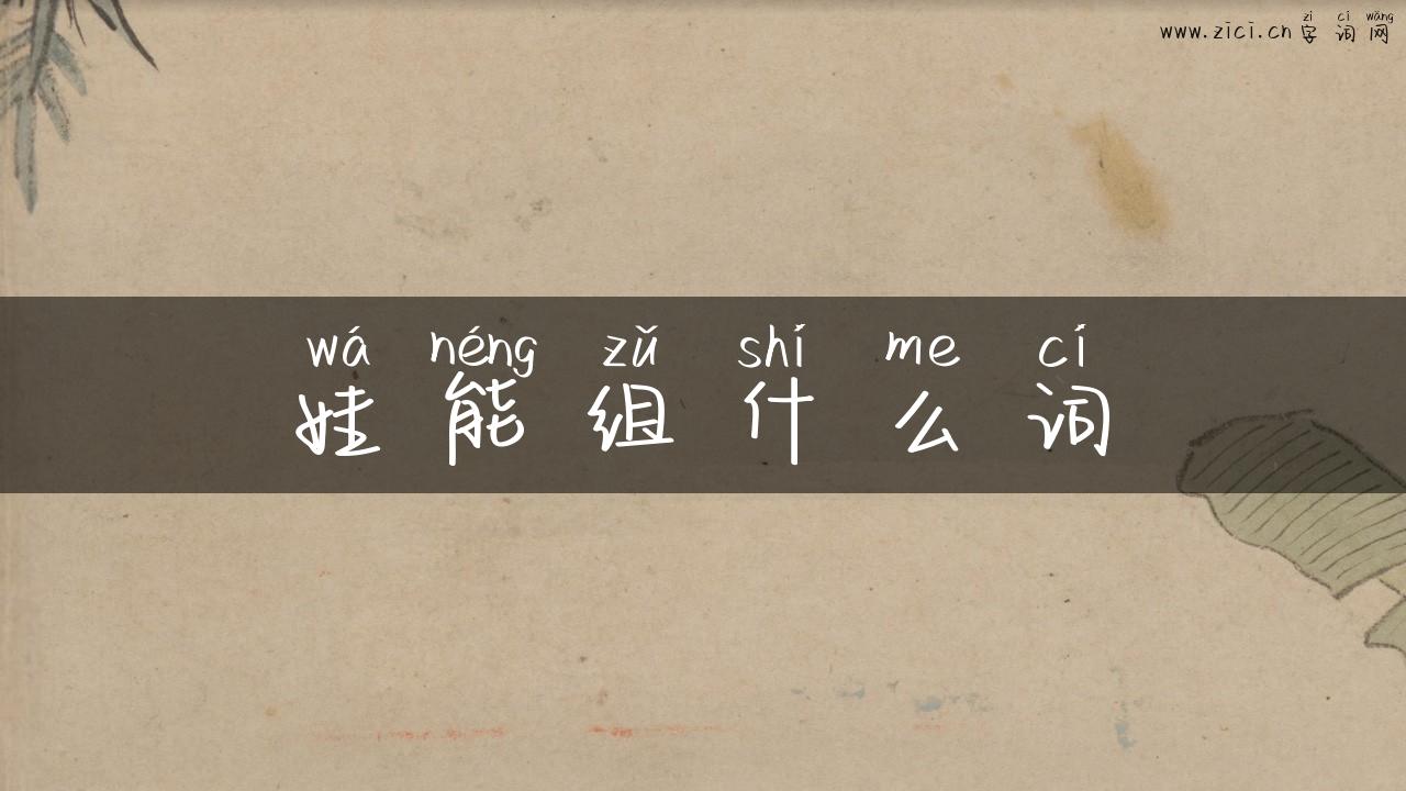 娃能组什么词