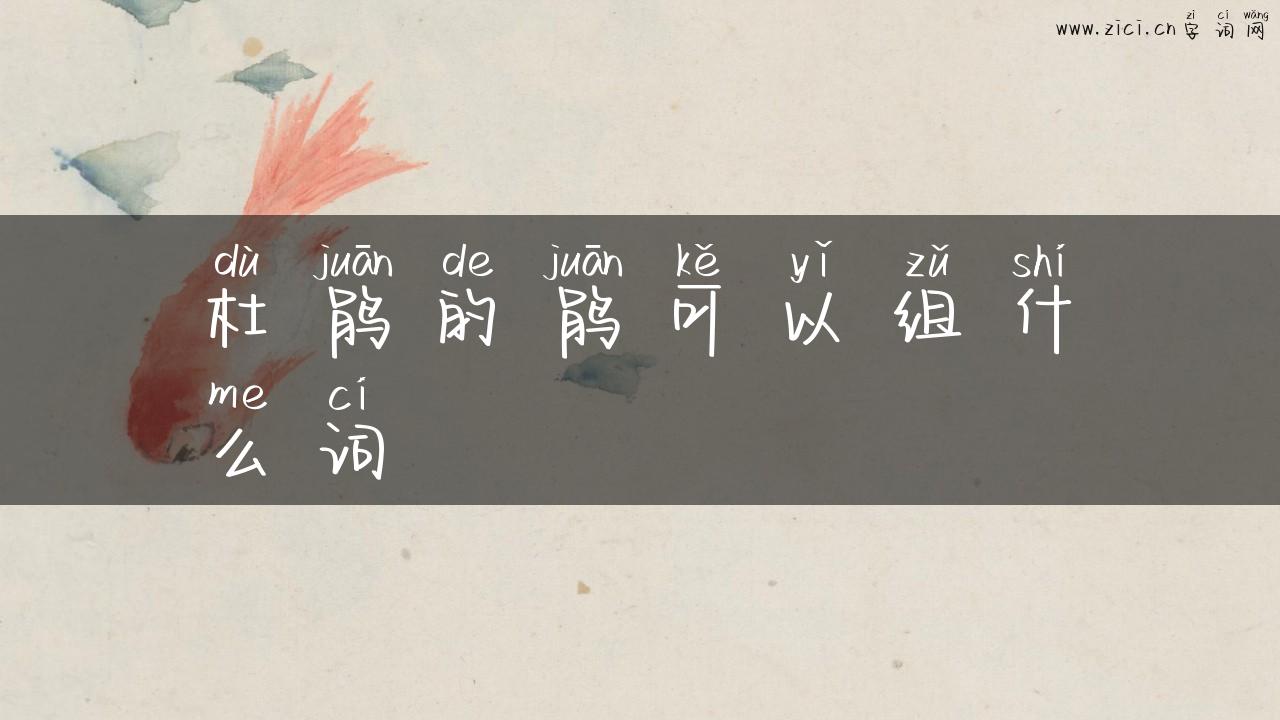 杜鹃的鹃可以组什么词