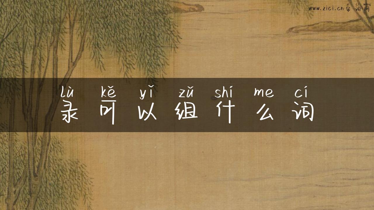 录可以组什么词