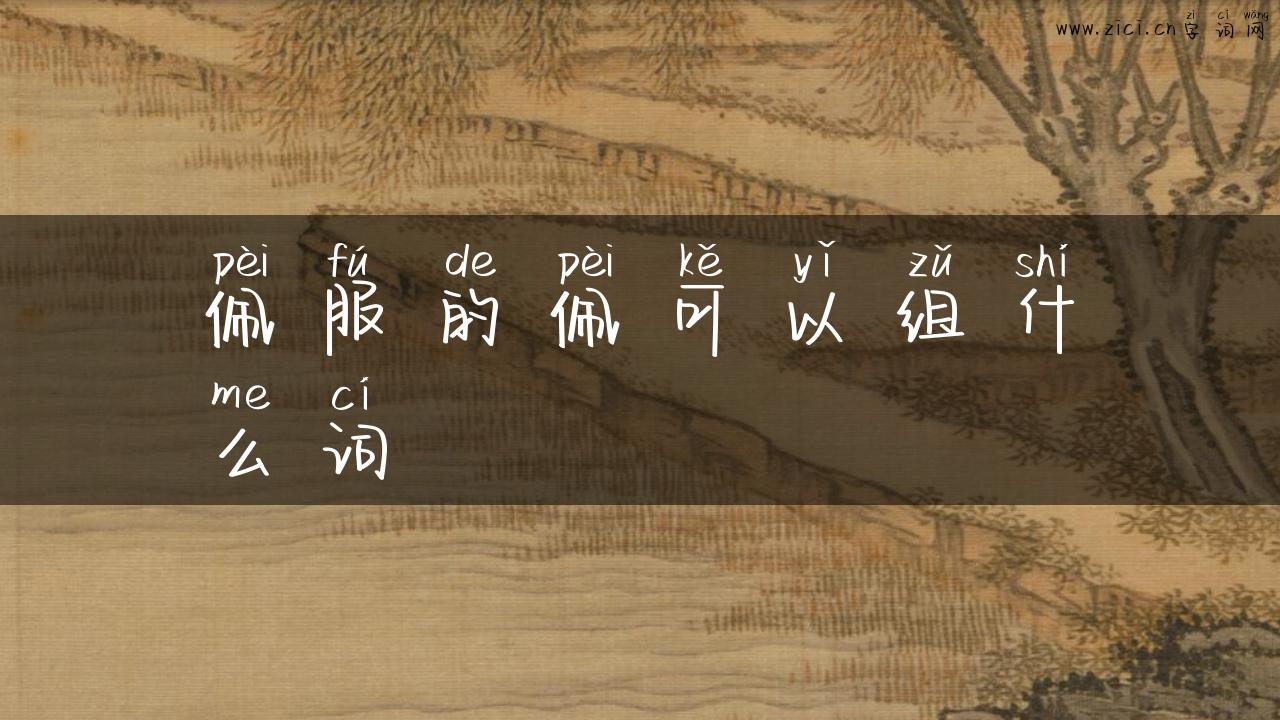 佩服的佩可以组什么词