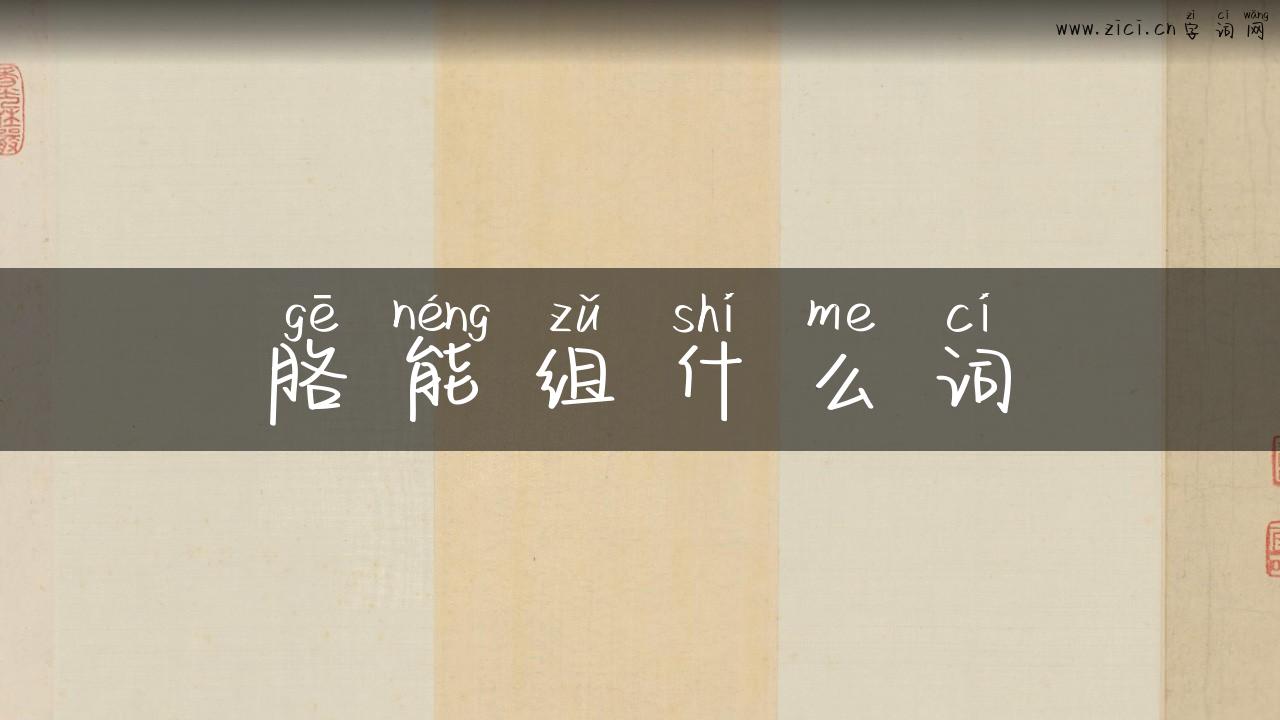 胳能组什么词