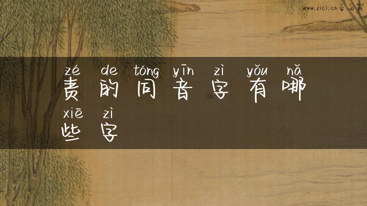 责的同音字有哪些字