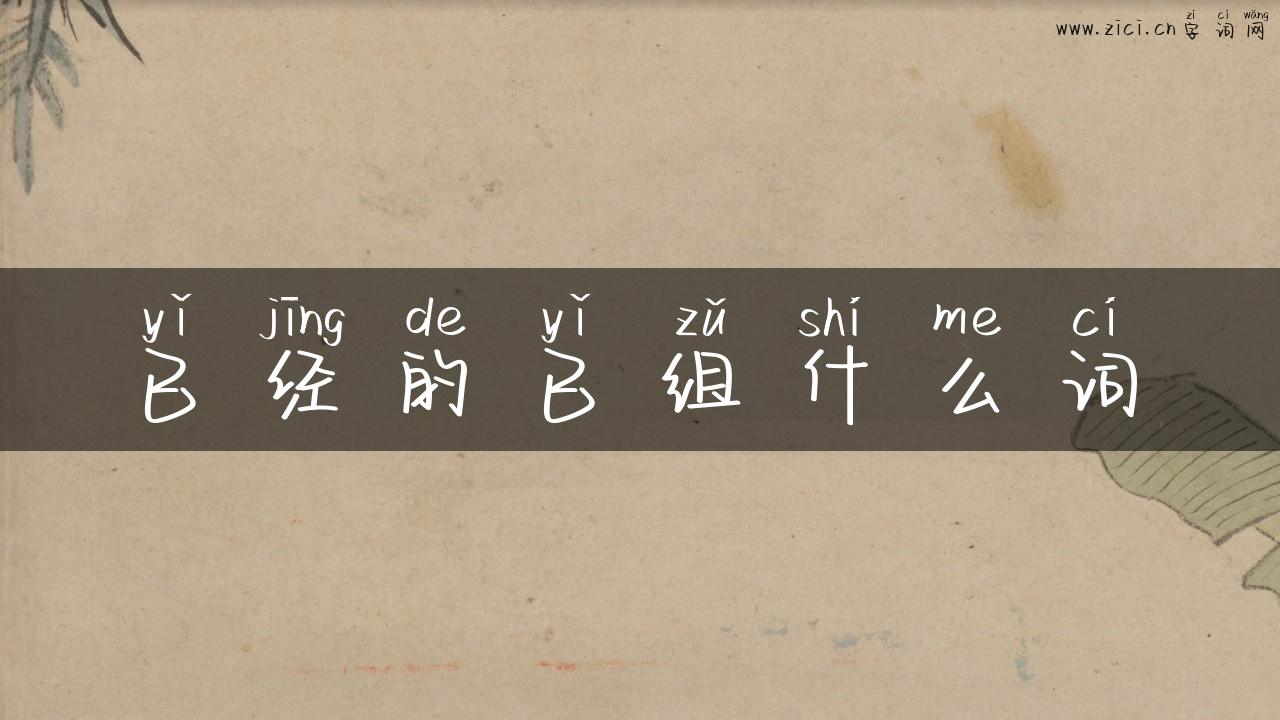 已经的已组什么词