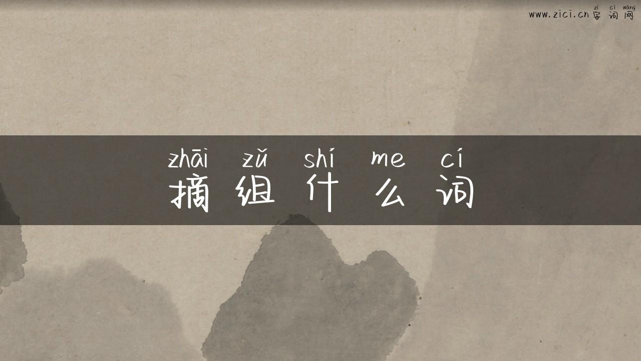 摘组什么词