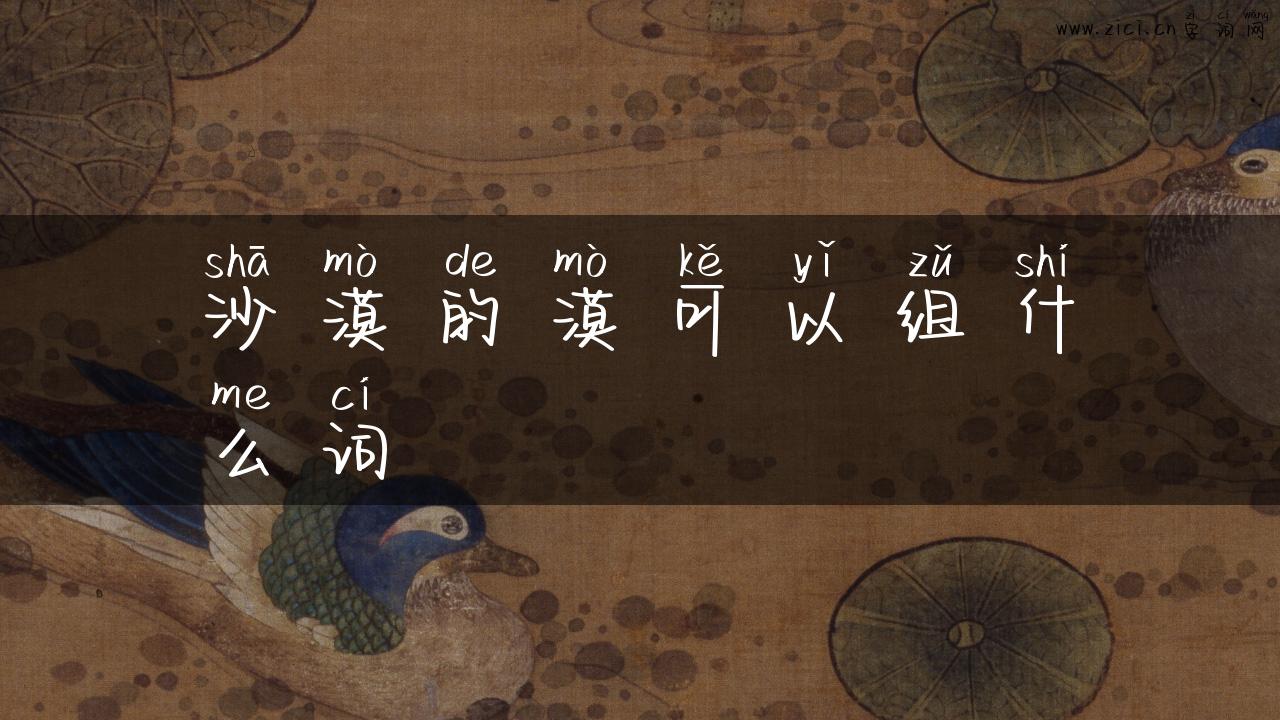 沙漠的漠可以组什么词