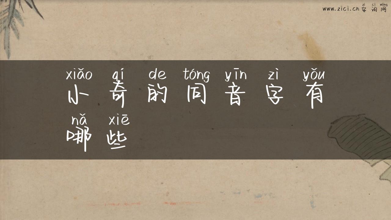 小奇的同音字有哪些
