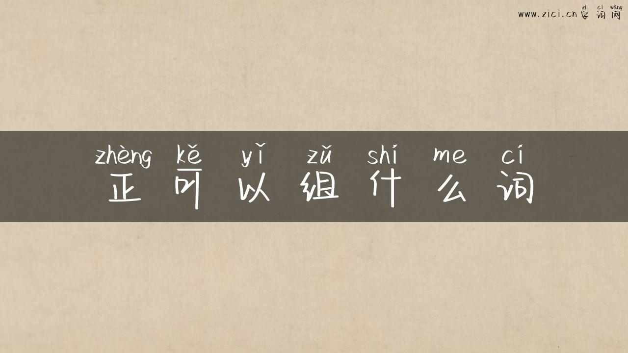 正可以组什么词