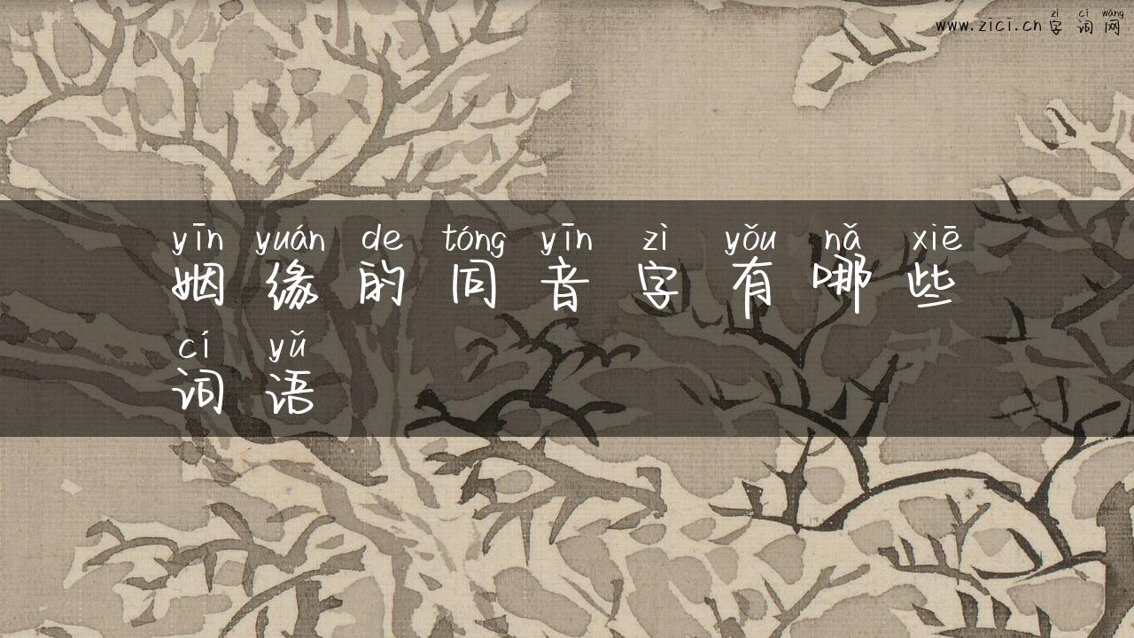 姻缘的同音字有哪些词语