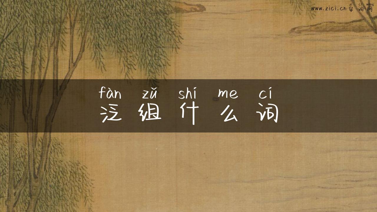 泛组什么词