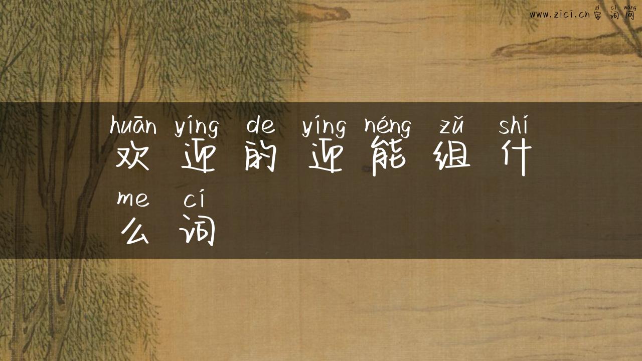 欢迎的迎能组什么词